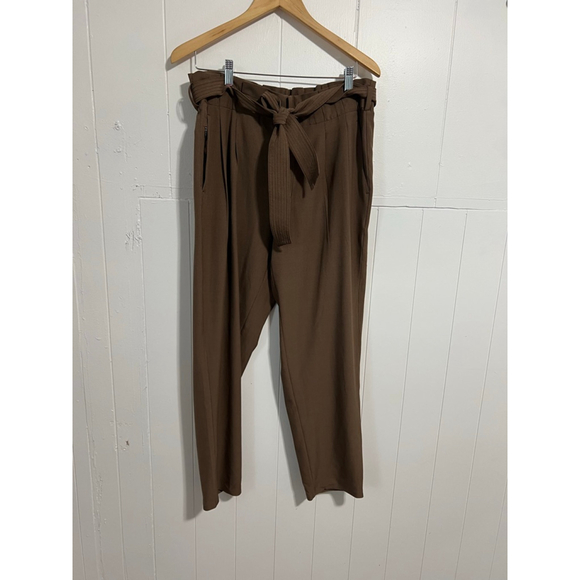 Women's Athleta Skyline Plaid Ankle Cropped Pants Size 12 Brown - Picture 2 of 12